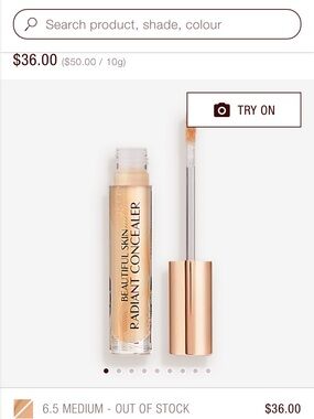 CHARLOTTE TILBURY Beautiful Skin Radiant Concealer (Medium 6.5) NWT